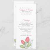 Rackkaart met gebilderd rood Rose-programma Programmakaart (Voorkant / Achterkant)