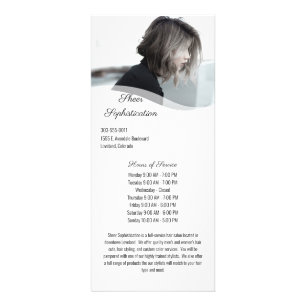 Rackkaart met het menu Hair Salon Service
