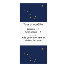 Rackkaart met vlag van Alaska, VS
