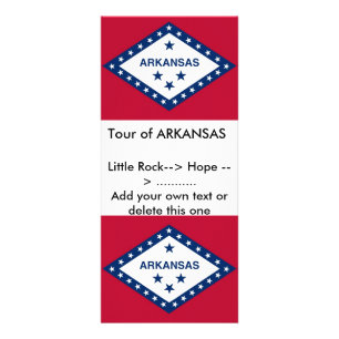 Rackkaart met vlag van Arkansas, VS Reclamekaart