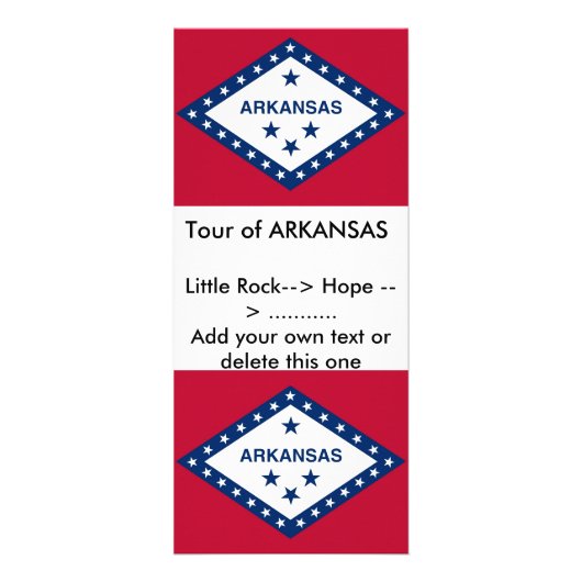 Rackkaart met vlag van Arkansas, VS Reclamekaart (Voorkant)