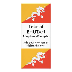 Rackkaart met vlag van Bhutan Reclamekaart