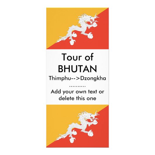 Rackkaart met vlag van Bhutan Reclamekaart (Voorkant)