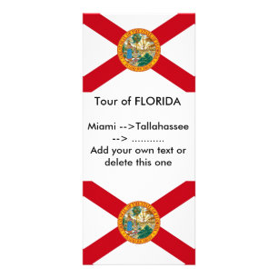 Rackkaart met vlag van Florida, VS Reclamekaart