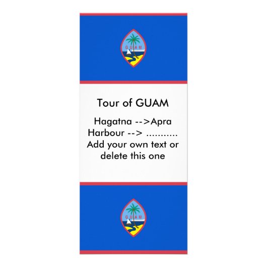 Rackkaart met vlag van Guam, VS Reclamekaart (Voorkant)