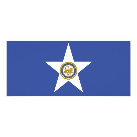 Rackkaart met vlag van Houston, VS Reclamekaart (Achterkant)