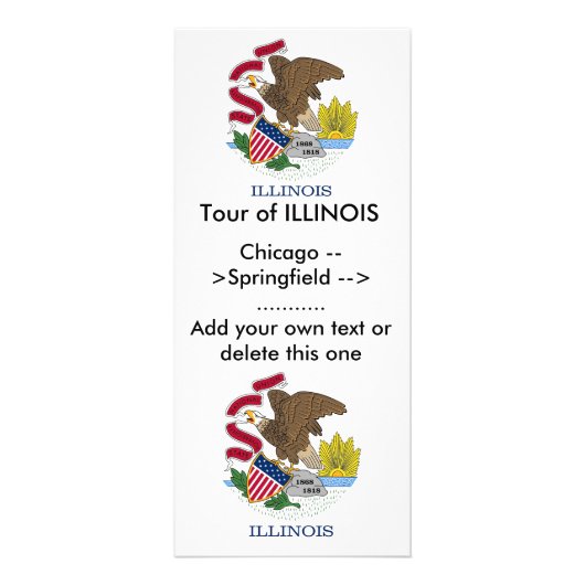 Rackkaart met vlag van Illinois, VS Reclamekaart (Voorkant)