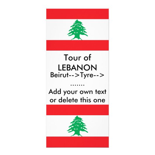 Rackkaart met vlag van Libanon Reclamekaart (Voorkant)