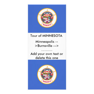 Rackkaart met vlag van Minnesota, VS Reclamekaart