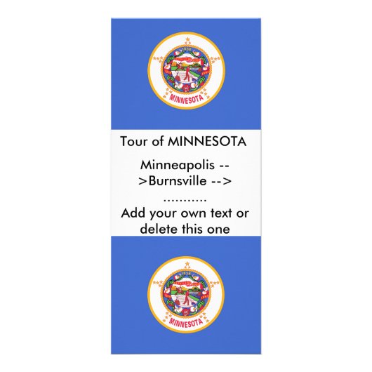 Rackkaart met vlag van Minnesota, VS Reclamekaart (Voorkant)
