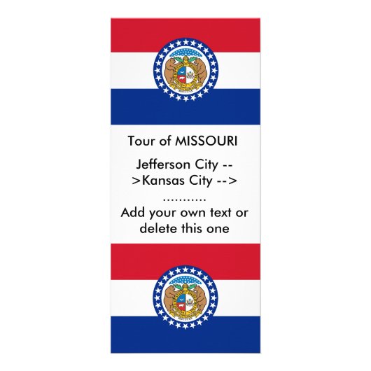 Rackkaart met vlag van Missouri, VS Reclamekaart (Voorkant)