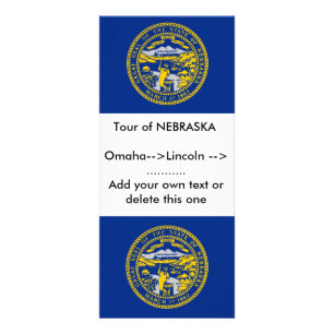 Rackkaart met vlag van Nebraska, VS Reclamekaart