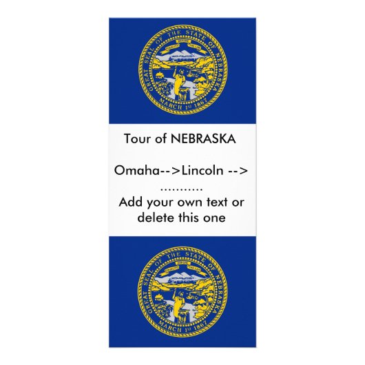 Rackkaart met vlag van Nebraska, VS Reclamekaart (Voorkant)