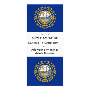 Rackkaart met vlag van New Hampshire, VS Reclamekaart