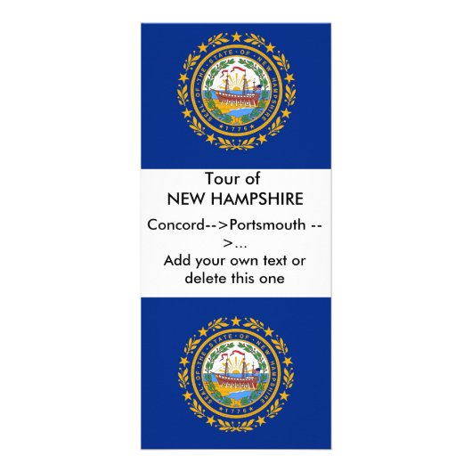 Rackkaart met vlag van New Hampshire, VS Reclamekaart (Voorkant)