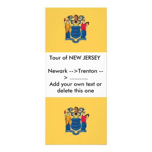 Rackkaart met vlag van New Jersey, VS Reclamekaart (Voorkant)