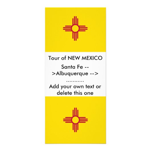 Rackkaart met vlag van New Mexico, VS Reclamekaart (Voorkant)
