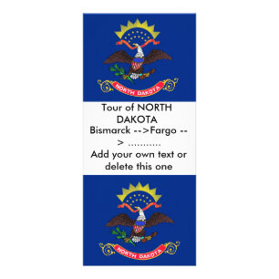 Rackkaart met vlag van North Dakota, VS Reclamekaart