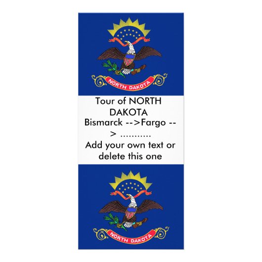 Rackkaart met vlag van North Dakota, VS Reclamekaart (Voorkant)