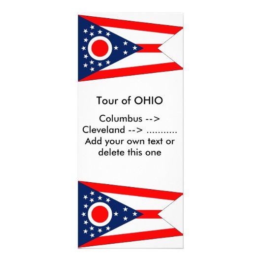 Rackkaart met vlag van Ohio, VS Reclamekaart (Voorkant)