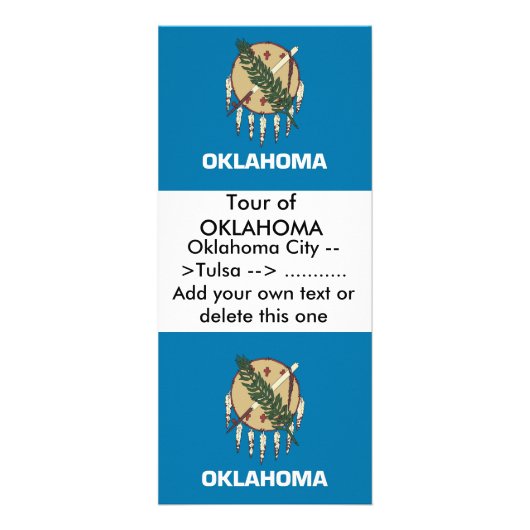 Rackkaart met vlag van Oklahoma, VS Reclamekaart (Voorkant)