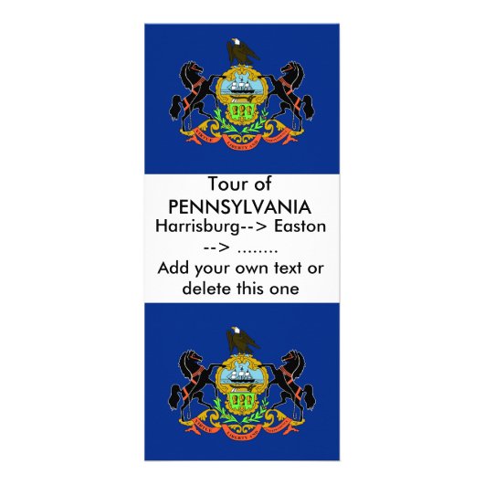 Rackkaart met vlag van Pennsylvania, VS Reclamekaart (Voorkant)