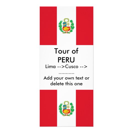Rackkaart met vlag van Peru Reclamekaart (Voorkant)