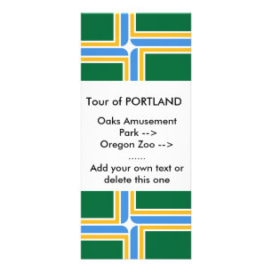 Rackkaart met vlag van Portland, VS Reclamekaart