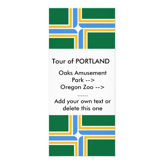 Rackkaart met vlag van Portland, VS Reclamekaart (Voorkant)