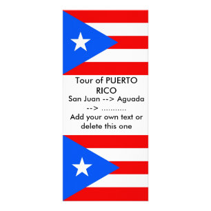 Rackkaart met vlag van Puerto Rico, VS Reclamekaart