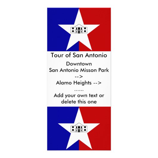 RackKaart met vlag van San Antonio, VS Reclamekaart (Voorkant)