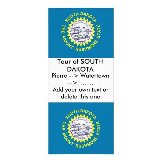 Rackkaart met vlag van South Dakota, VS Reclamekaart (Voorkant)
