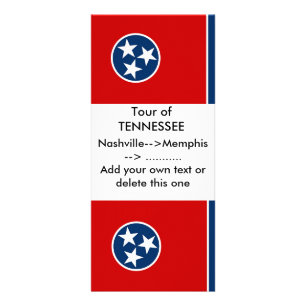 Rackkaart met vlag van Tennessee, VS Reclamekaart