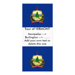 Rackkaart met vlag van Vermont, VS Reclamekaart