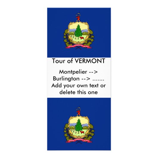Rackkaart met vlag van Vermont, VS Reclamekaart (Voorkant)