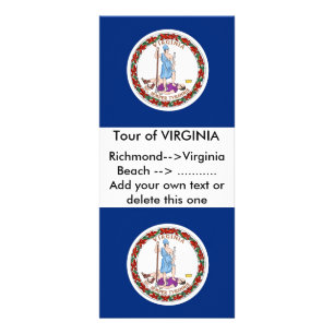 Rackkaart met vlag van Virginia, VS Reclamekaart