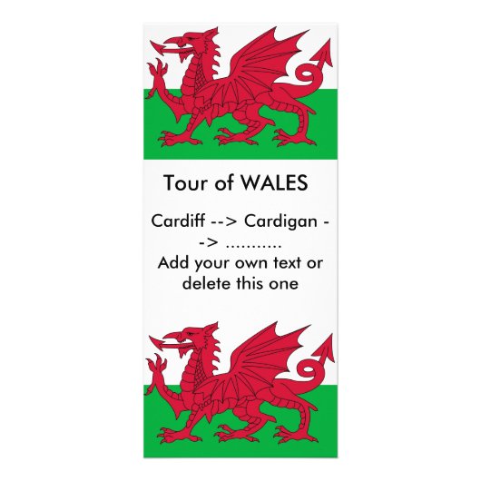 Rackkaart met vlag van Wales Reclamekaart (Voorkant)
