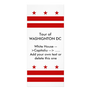 Rackkaart met vlag van Washington DC, VS Reclamekaart