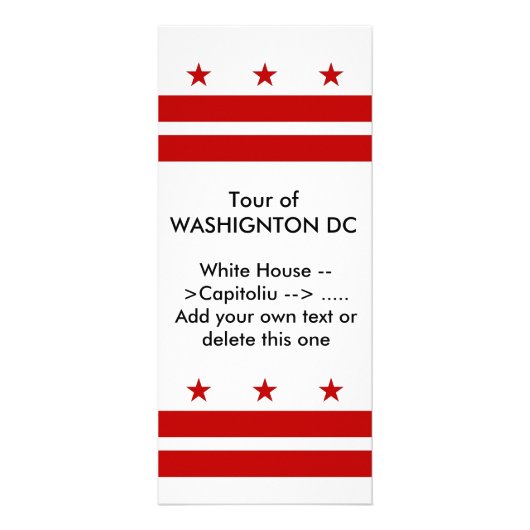 Rackkaart met vlag van Washington DC, VS Reclamekaart (Voorkant)