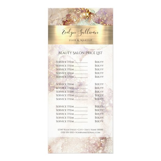 Rackkaart met waterverf- en goudolieprijs reclamekaart (Voorkant)