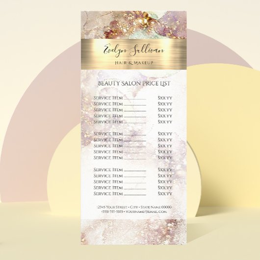 Rackkaart met waterverf- en goudolieprijs reclamekaart