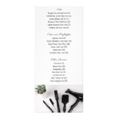 RackKaart van het menu Hair Salon Service (Achterkant)