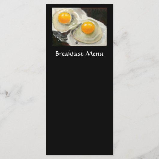 RACKKAART VOOR BREAKFAST MENU: EIEREN: KUNSTWERK MENU (Voorkant)