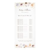 Rackkaart voor gedroogde bloemen met prijslijst reclamekaart (Voorkant)