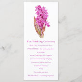 Rackkaart voor orchidee waterverf roze bruiloft programmakaart (Achterkant)