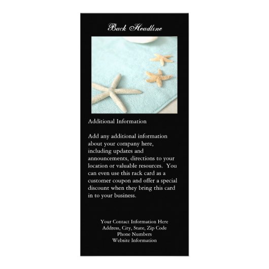 Rackkaartafdrukken, Sjablonen met spa of salon Reclamekaart (Achterkant)