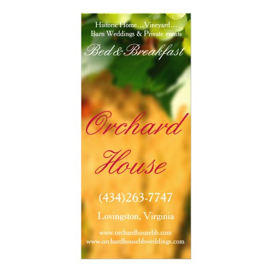 Rackkaarten van Orchard House V.2 Reclamekaart (Achterkant)