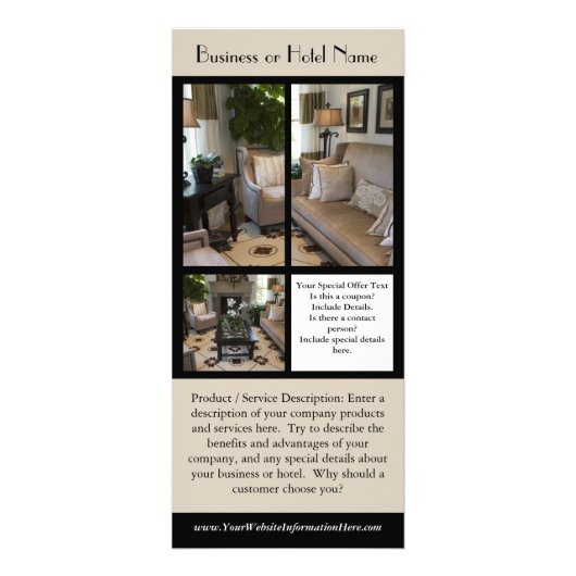 Rackkaarten voor zakelijk of hotel reclamekaart (Voorkant)