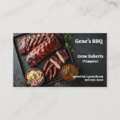 Racks van gebarbecuede ribben met hete links visitekaartje (Voorkant)