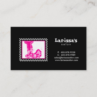 Racmonogram Visitekaartje zwart roze 2